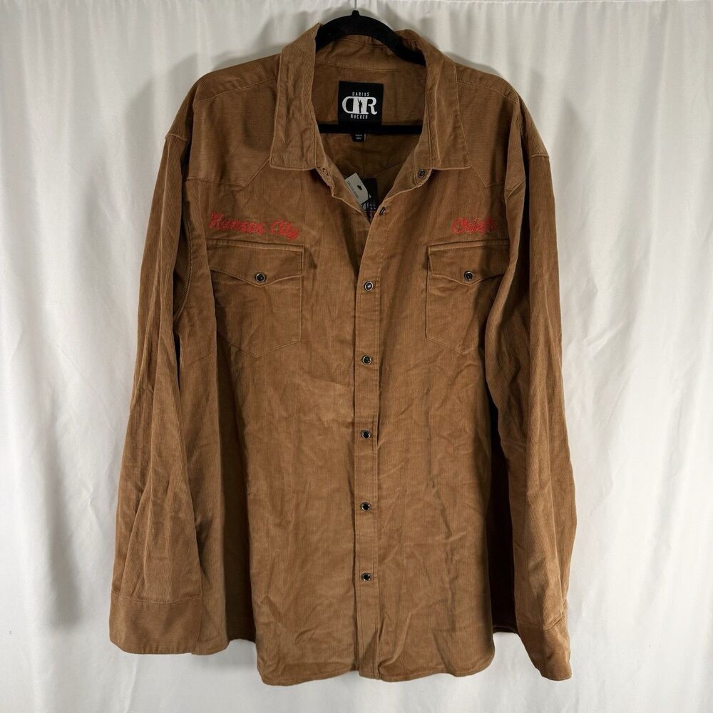 New Kansas City Chiefs Darius Rucker Jacket Men's XXL Brown Corduroy Pearl Snap